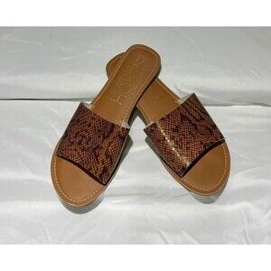 BEACH faux snakeskin slide sandals   Size 10
